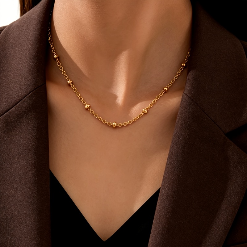 Premium Chain Necklace with Exquisite Round Bead Decoration
